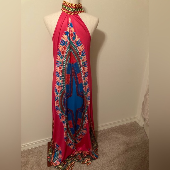 Vibrant Dashiki African Maxi Dress - Picture 2 of 4